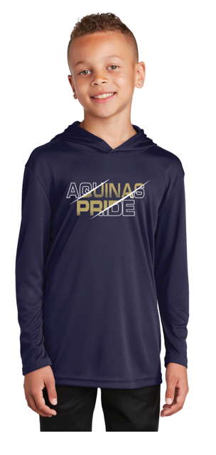 AQUINAS NAVY YOUTH HOODED LS