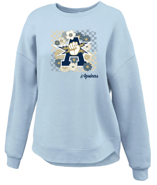 Aquinas Flower Power Ladies Crew