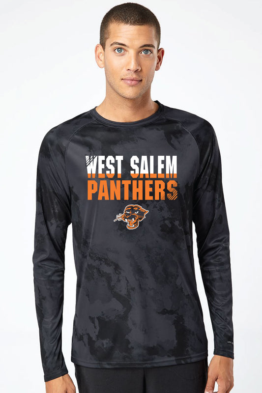 WEST SALEM CAMO LS PERFORMANCE TEE - BLACK