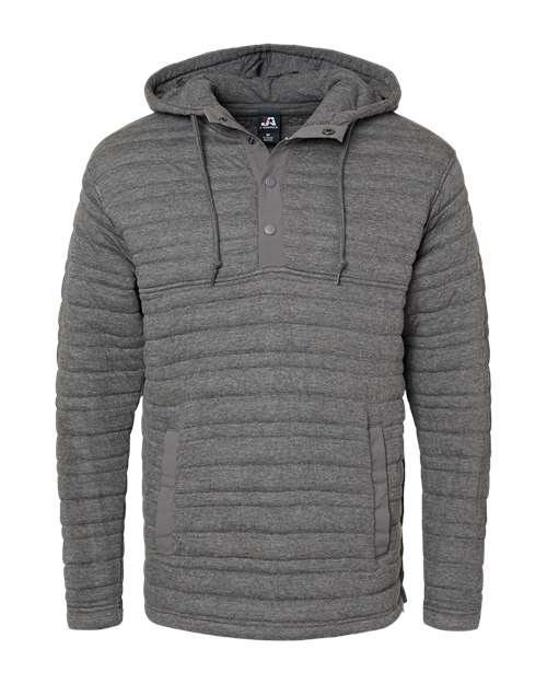 J. America Horizon Quilted Anorak Hooded Pullover Charcoal