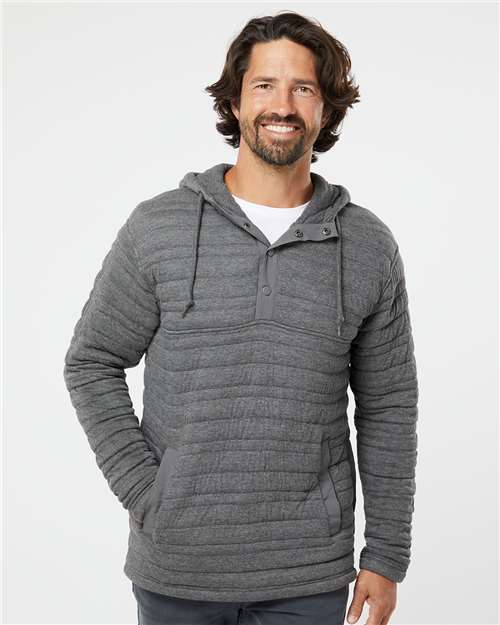 J. America Horizon Quilted Anorak Hooded Pullover Charcoal