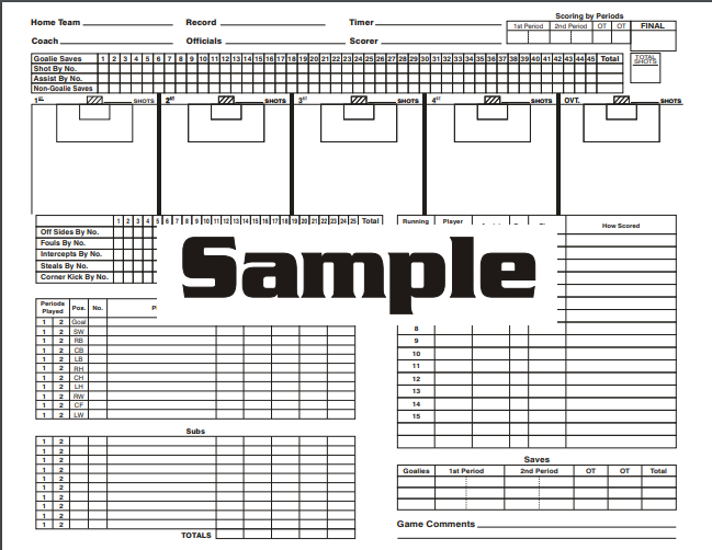Soccer Score Book