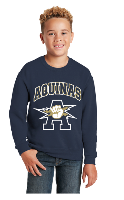 Aquinas Distress Youth Crewneck