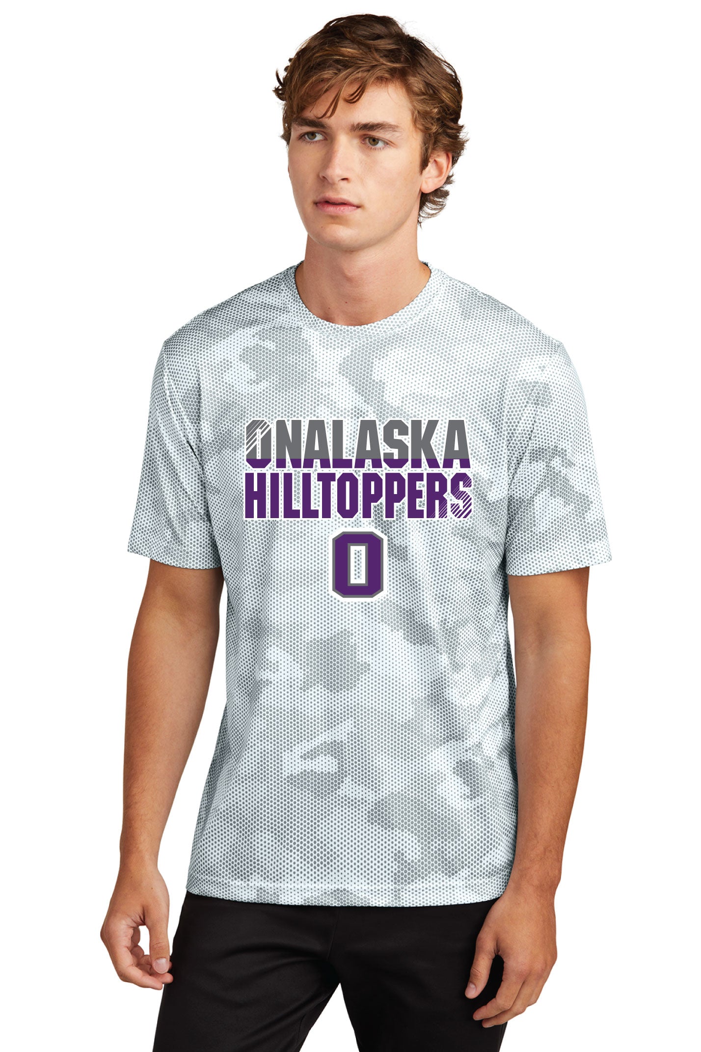 ONALASKA CAMO HEX PERFORMANCE TEE - WHITE