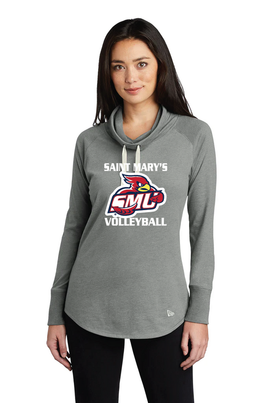 SMU Volleyball New Era Ladies Sueded Cotton Blend Cowl Tee