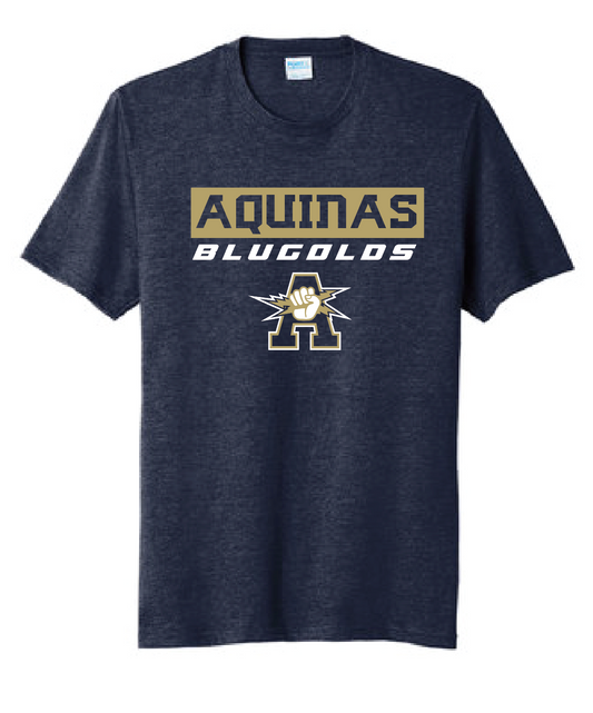 Aquinas Navy Tee