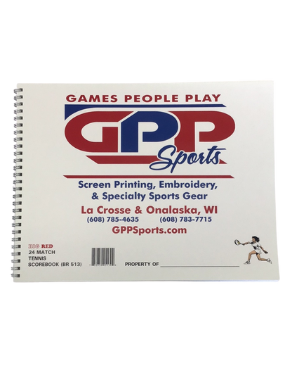 Big Red X GPP Tennis Scorebook