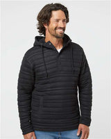 J. America Horizon Quilted Anorak Hooded Pullover Black