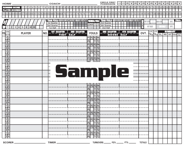 BASKETBALL SCORE BOOK