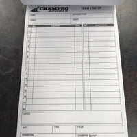 CHAMPRO LINE-UP CARDS